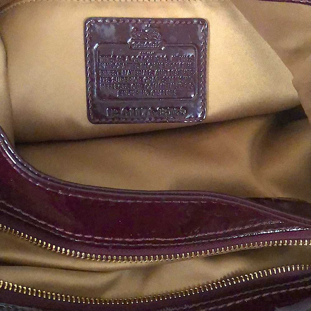 COACH Madison Purple Patent Leather Madison Paige Triple Section Shoulder Bag - Picture 15 of 17